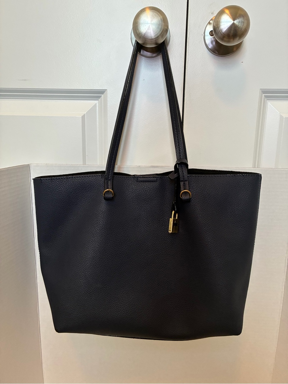 Kate Landry Classic navy blue Leather like Tote Bag - Everyday Carry